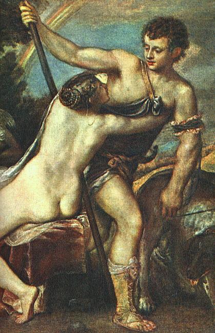 TIZIANO Vecellio Venus and Adonis, detail AR Spain oil painting art